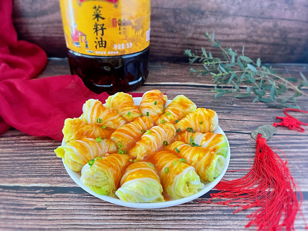 有福有财豆腐鸡蛋白菜卷，好吃不胖～