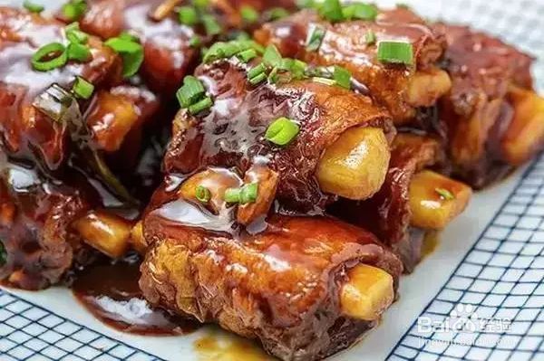 油条糖醋素排骨