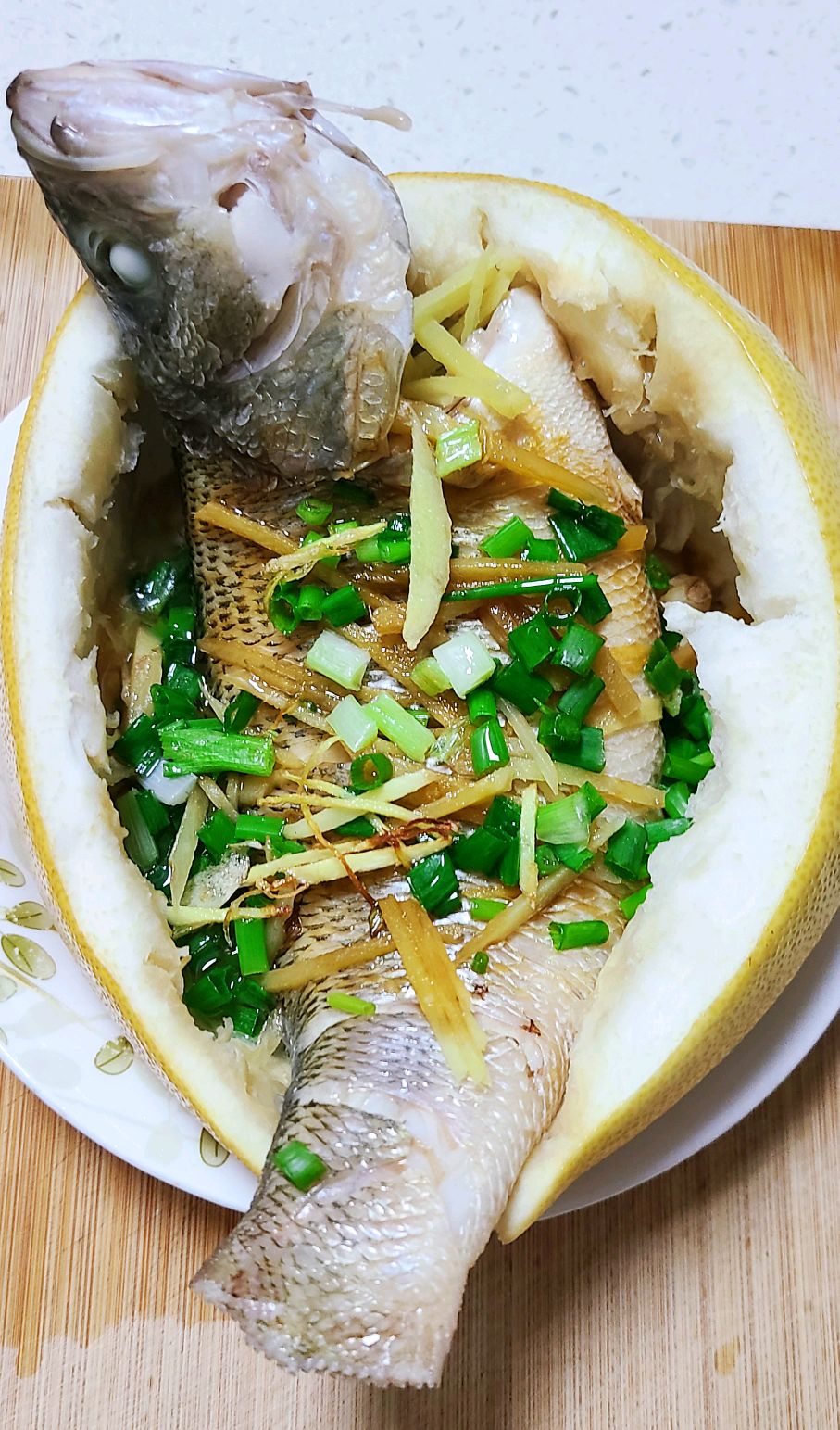 柚子皮(清蒸鲈鱼)