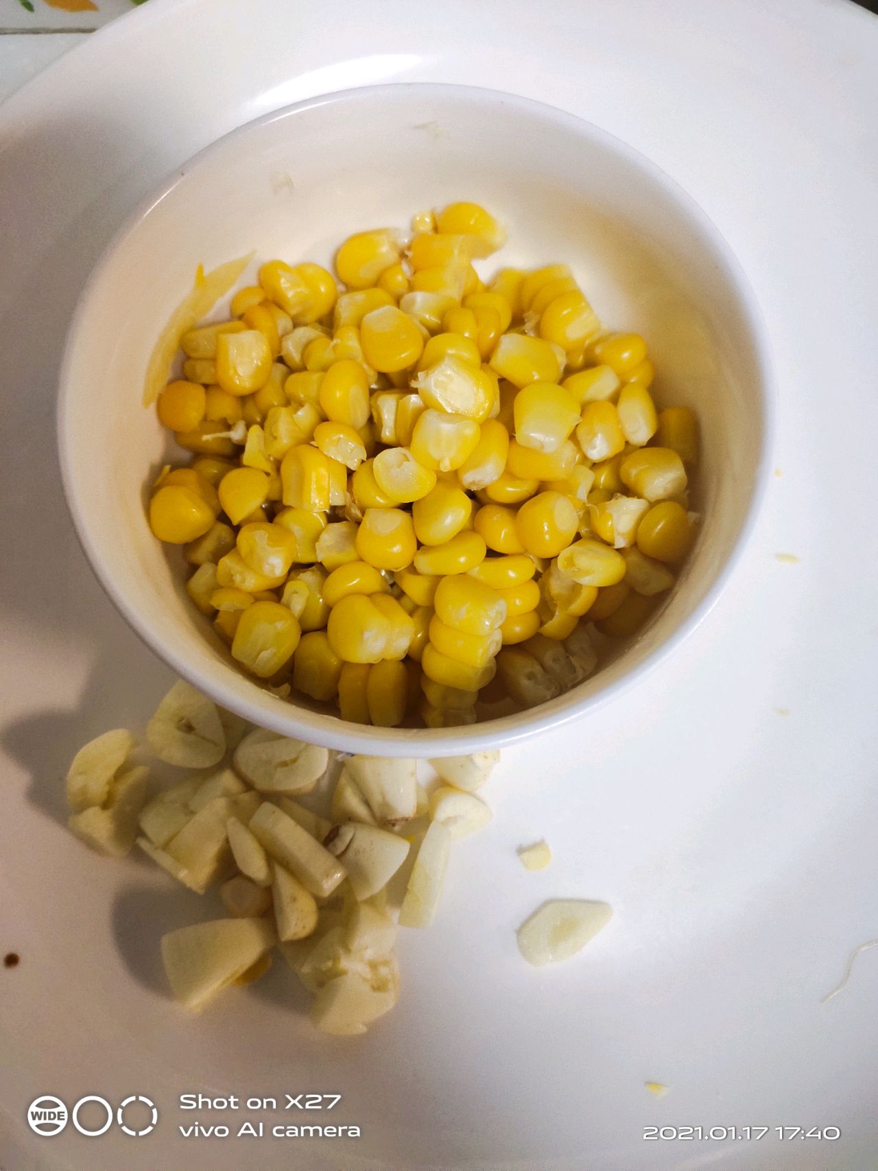 玉米炒白菜