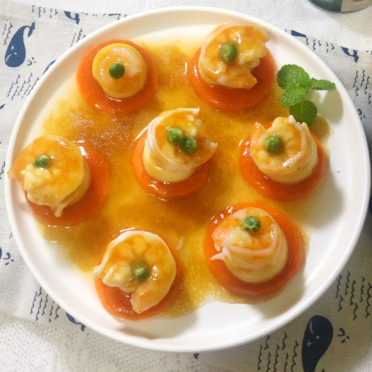 【玉子豆腐蒸虾仁】