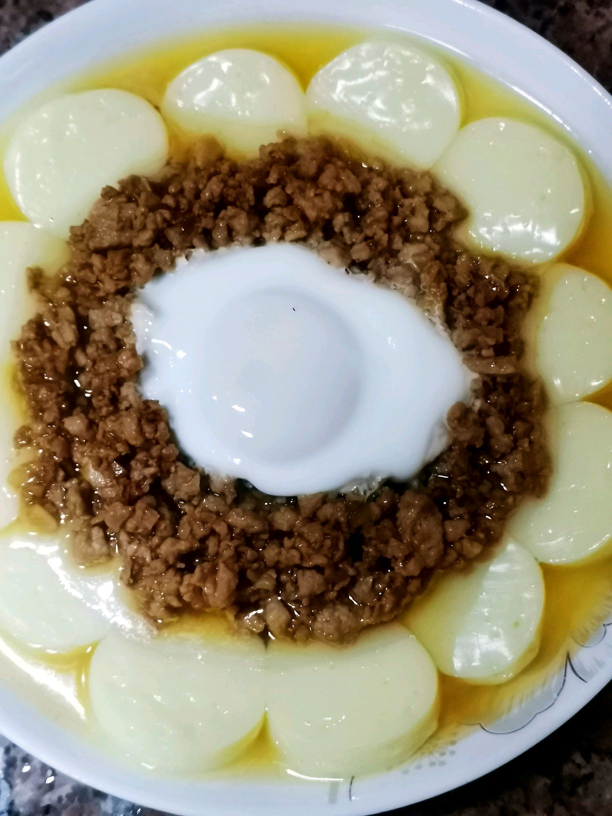 玉子花开之肉沫蒸玉子豆腐蛋