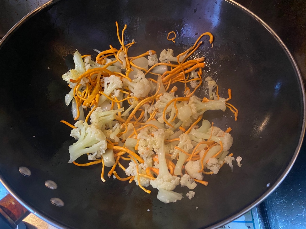 【原创】鸡汁虫草花焖菜花