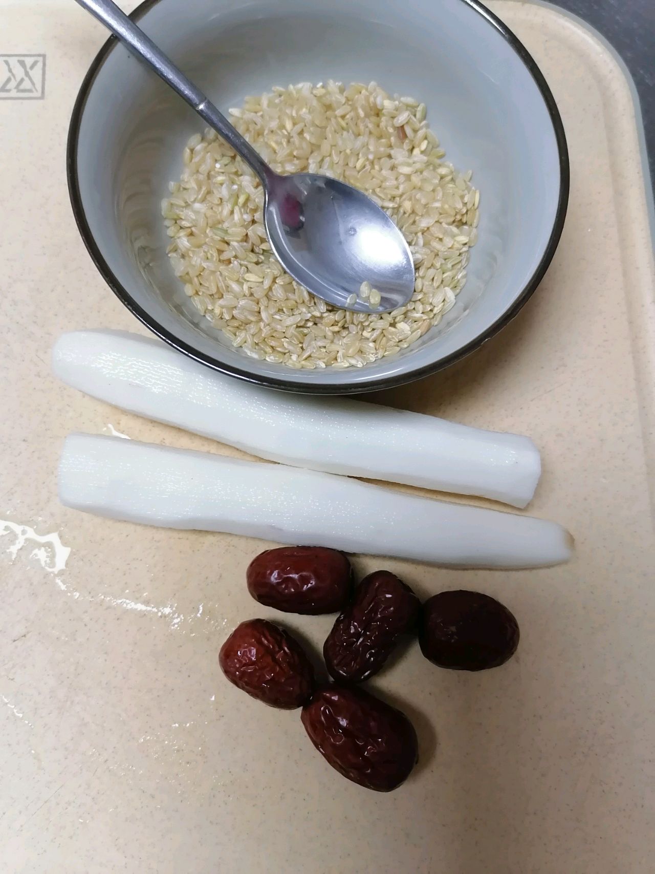 早餐之煎薯片+山药糙米糊