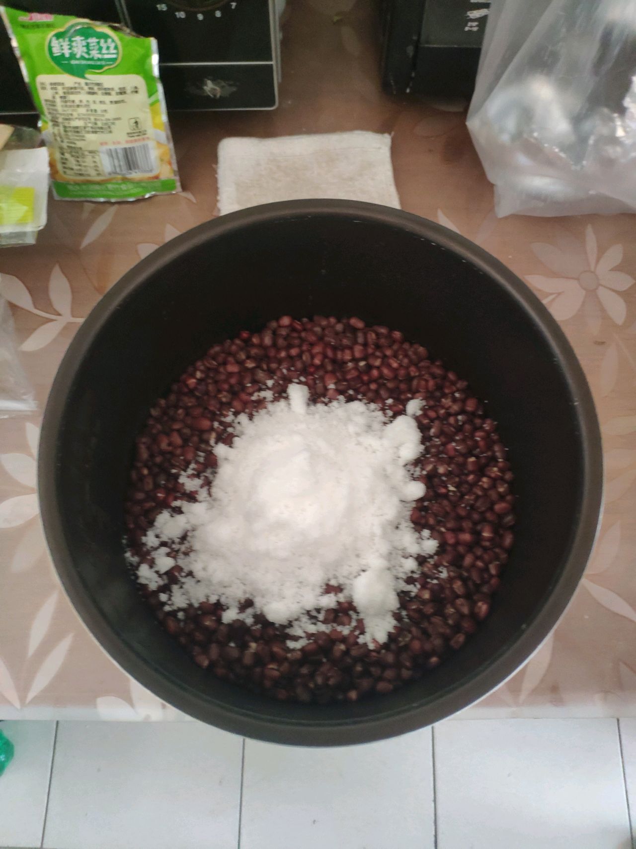 蒸红豆包