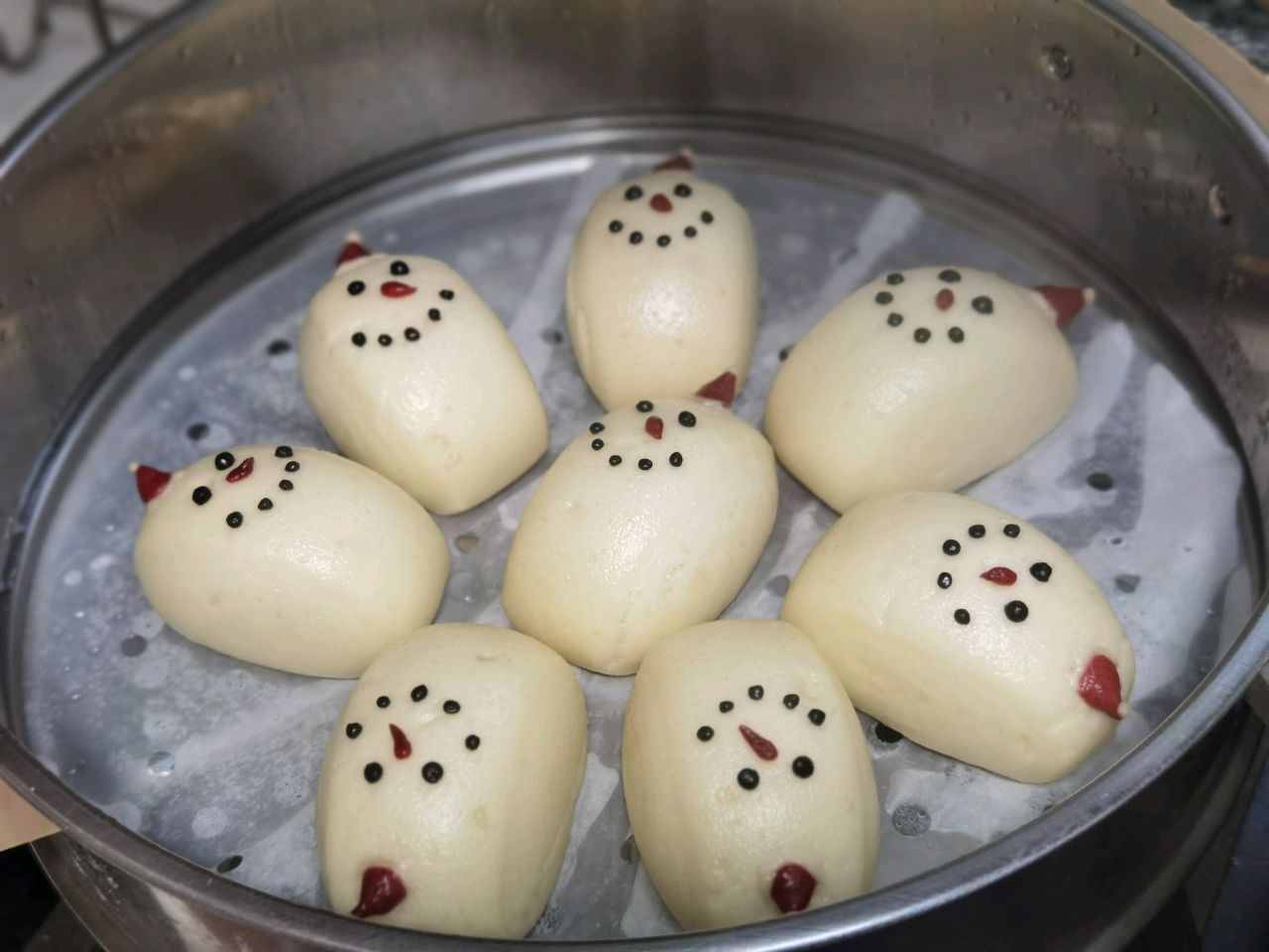 【蒸】奶香圣诞雪人小刀切