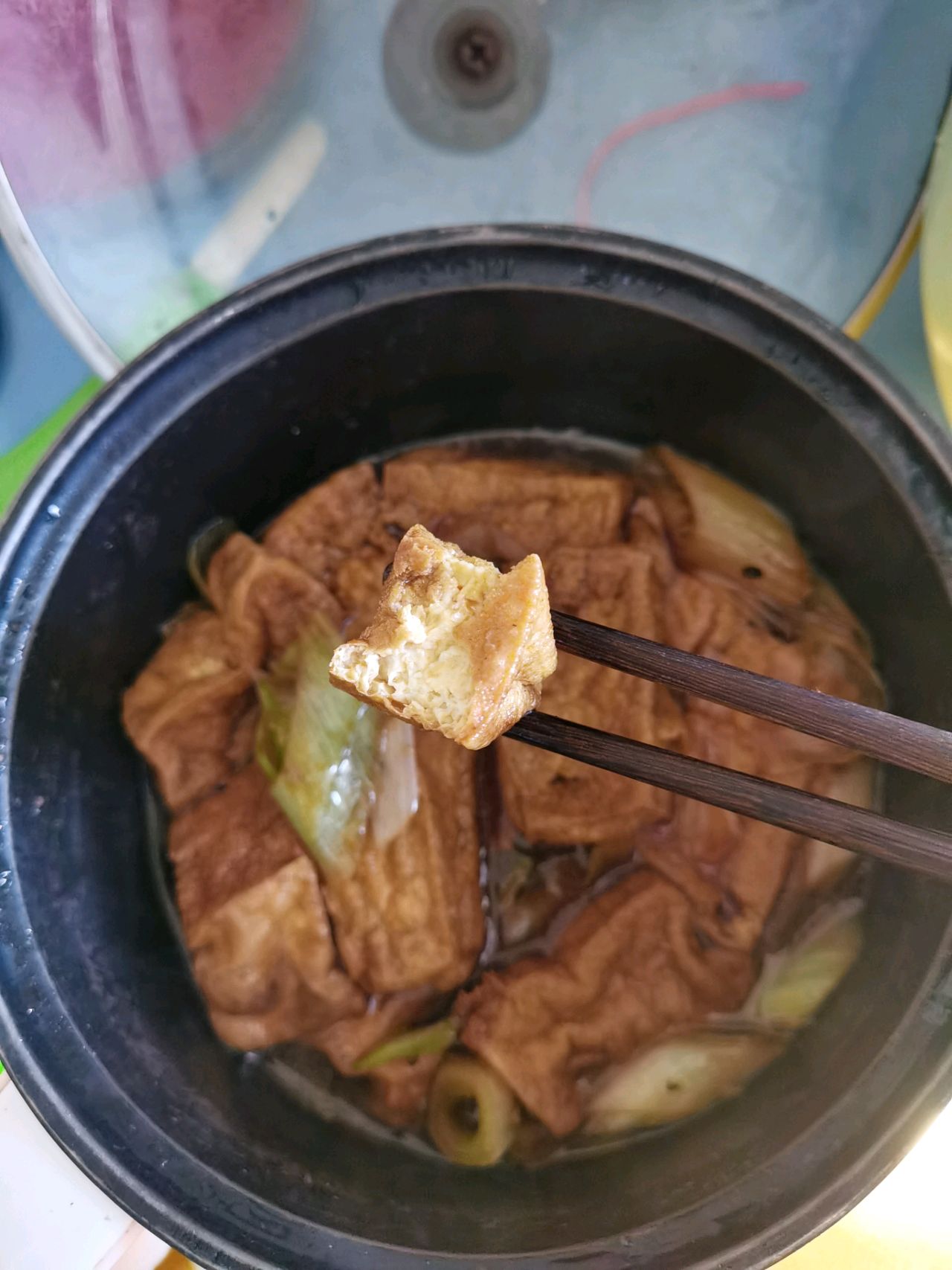 周末在家学做鲁菜～～葱烧豆腐