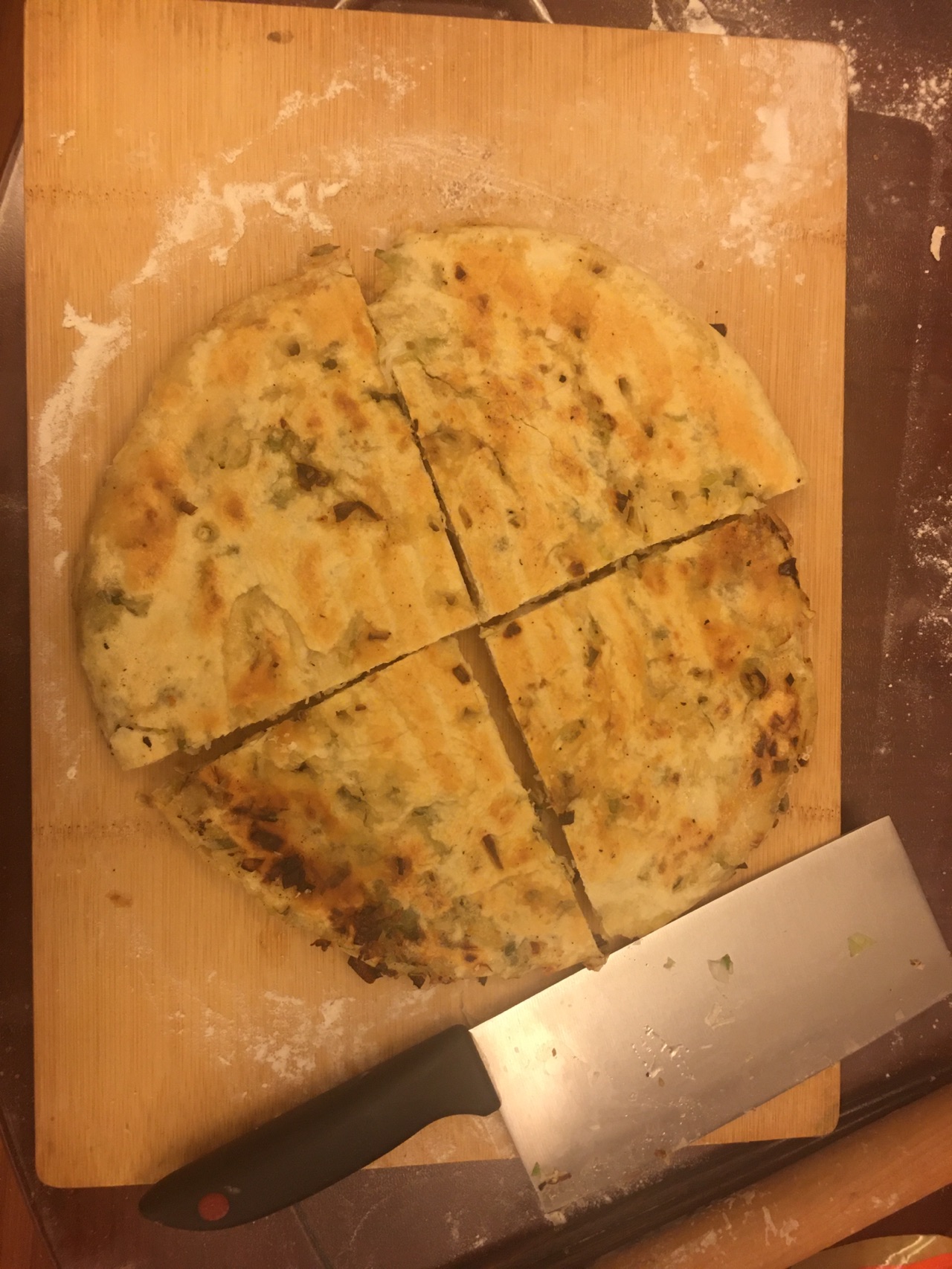 猪油葱花发面饼