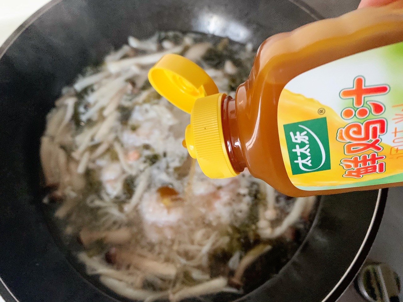紫菜菌菇虾片汤
