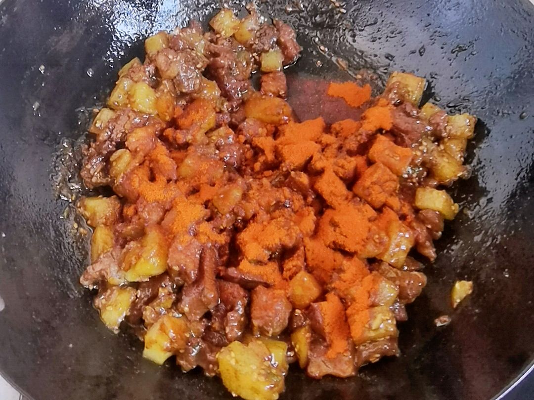 孜然土豆牛肉，烧烤味超解馋