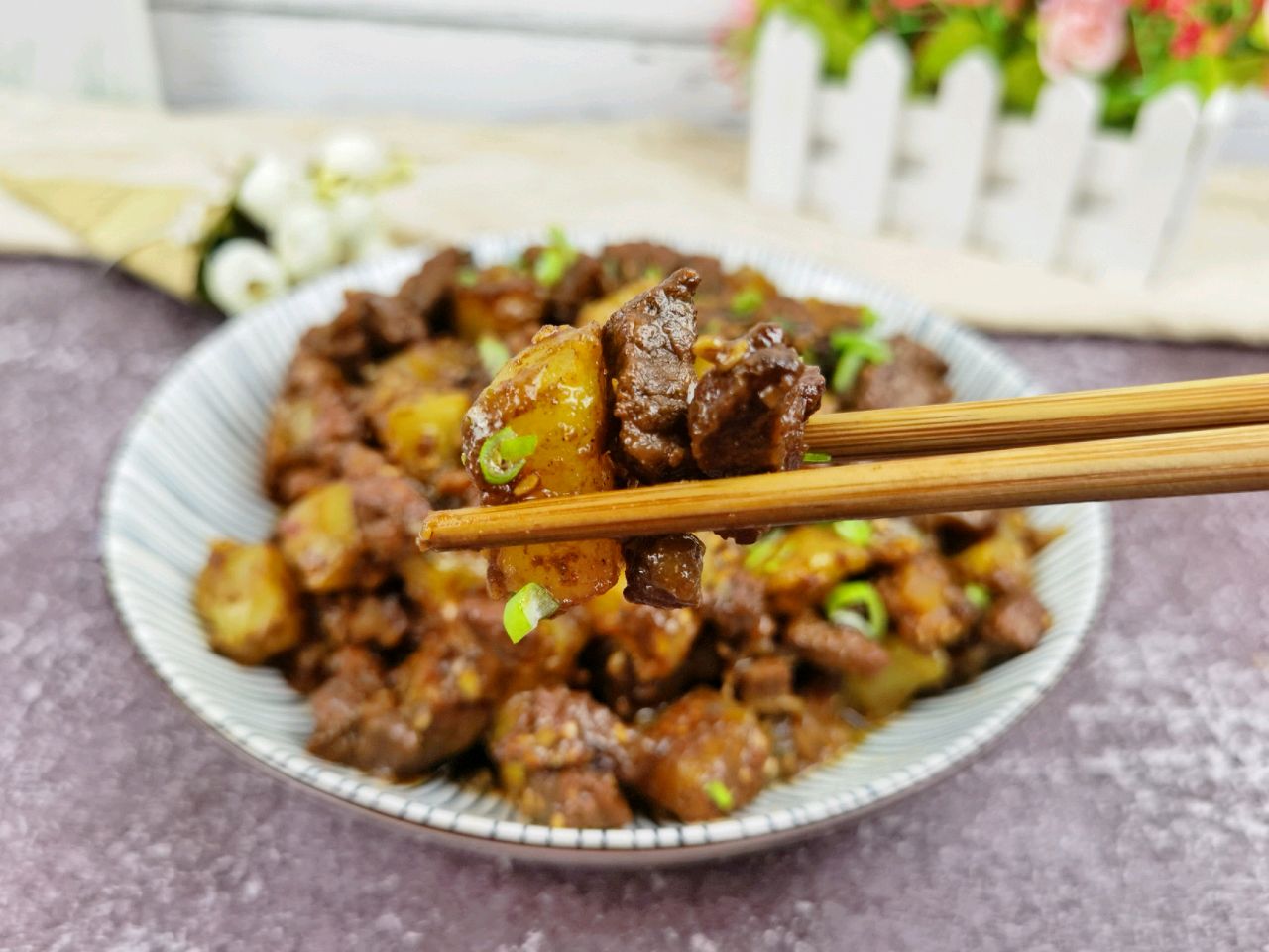 孜然土豆牛肉，烧烤味超解馋