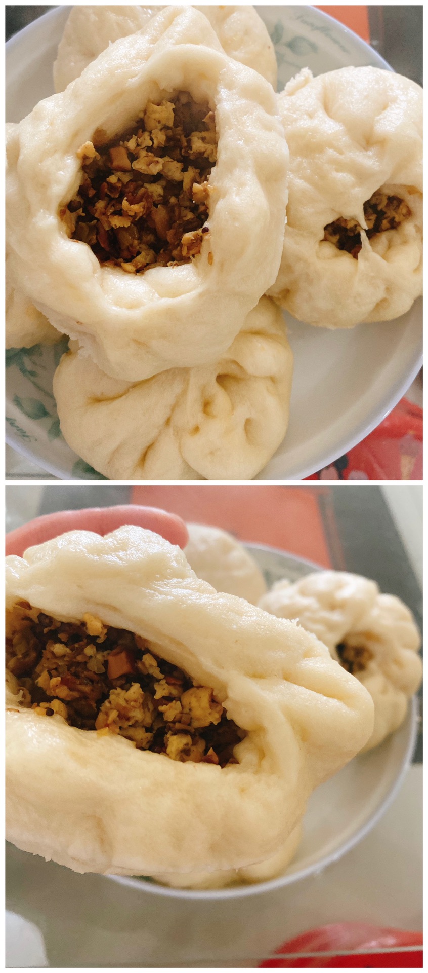 自制芽菜香菇鸡胸肉包子